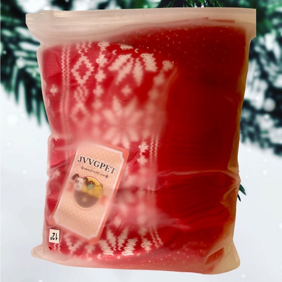 JVVGPET Christmas Sweater Dress for Dogs, Red and White Snowflake Pattern, Sz XS - Picture 5 of 7